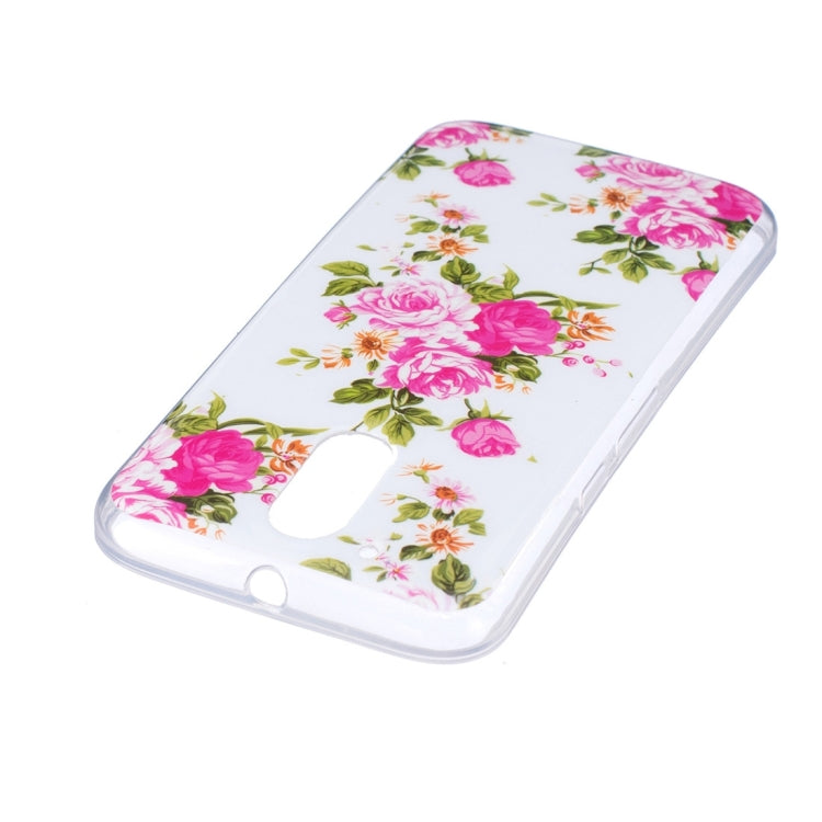 For Motorola Moto G4 Noctilucent Rose Flower Pattern IMD Workmanship Soft TPU Back Cover Case