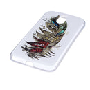 For Motorola Moto G4 Noctilucent Feather Pattern IMD Workmanship Soft TPU Back Cover Case