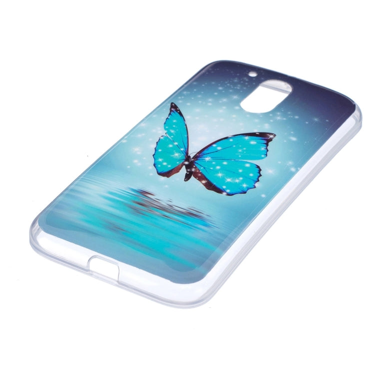 For Motorola Moto G4 Noctilucent Butterfly Pattern IMD Workmanship Soft TPU Back Cover Case