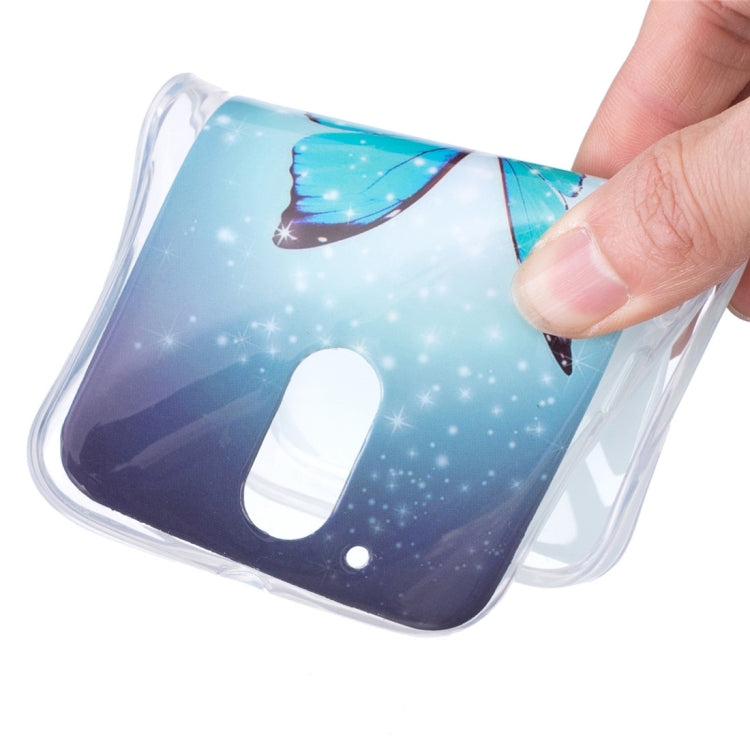 For Motorola Moto G4 Noctilucent Butterfly Pattern IMD Workmanship Soft TPU Back Cover Case