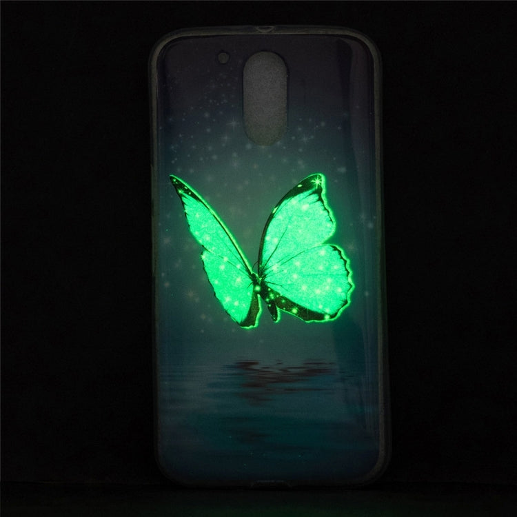 For Motorola Moto G4 Noctilucent Butterfly Pattern IMD Workmanship Soft TPU Back Cover Case