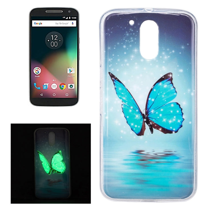 For Motorola Moto G4 Noctilucent Butterfly Pattern IMD Workmanship Soft TPU Back Cover Case