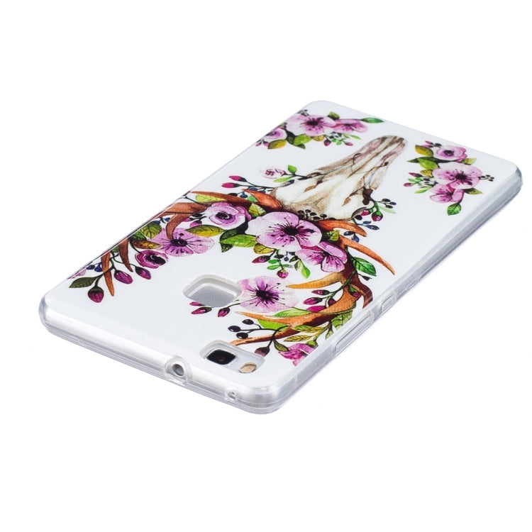 For Huawei P9 Lite Noctilucent Sika Deer Pattern IMD Workmanship Soft TPU Back Cover Case