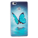 For Huawei P9 Lite Noctilucent Butterfly Pattern IMD Workmanship Soft TPU Back Cover Case