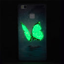 For Huawei P9 Lite Noctilucent Butterfly Pattern IMD Workmanship Soft TPU Back Cover Case