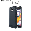 For OnePlus 3T Brushed Texture Carbon Fiber TPU Rugged Armor Protective Case(Dark Blue)