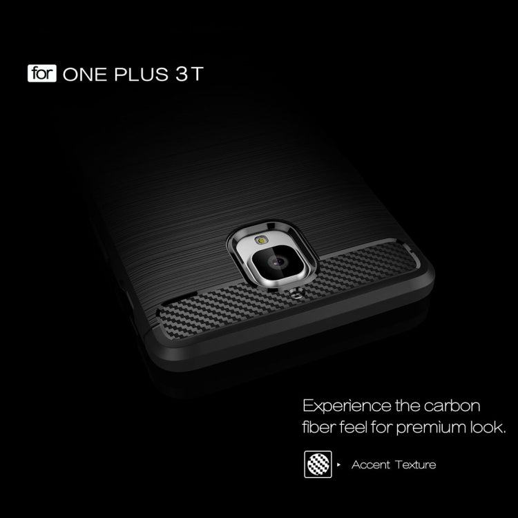 For OnePlus 3T Brushed Texture Carbon Fiber TPU Rugged Armor Protective Case(Dark Blue)