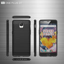 For OnePlus 3T Brushed Texture Carbon Fiber TPU Rugged Armor Protective Case(Dark Blue)