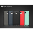 For OnePlus 3T Brushed Texture Carbon Fiber TPU Rugged Armor Protective Case(Dark Blue)