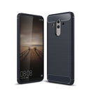 For Huawei Mate 10 Pro Brushed Texture Carbon Fiber Shockproof TPU Rugged Armor Protective Case (Navy Blue)