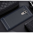 For Huawei Mate 10 Pro Brushed Texture Carbon Fiber Shockproof TPU Rugged Armor Protective Case (Navy Blue)