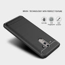 For Huawei Mate 10 Pro Brushed Texture Carbon Fiber Shockproof TPU Rugged Armor Protective Case (Red)