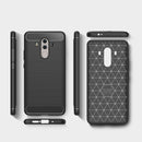 For Huawei Mate 10 Pro Brushed Texture Carbon Fiber Shockproof TPU Rugged Armor Protective Case (Red)