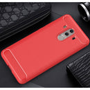 For Huawei Mate 10 Pro Brushed Texture Carbon Fiber Shockproof TPU Rugged Armor Protective Case (Red)