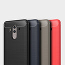 For Huawei Mate 10 Pro Brushed Texture Carbon Fiber Shockproof TPU Rugged Armor Protective Case (Red)