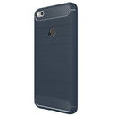 For Huawei P8 Lite (2017) Brushed Carbon Fiber Texture Shockproof TPU Protective Case(Dark Blue)