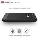 For Huawei P8 Lite (2017) Brushed Carbon Fiber Texture Shockproof TPU Protective Case(Red)