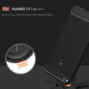 For Huawei P8 Lite (2017) Brushed Carbon Fiber Texture Shockproof TPU Protective Case(Red)