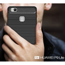 For Huawei P9 Lite Brushed Texture Fiber TPU Rugged Armor Protective Case(Dark Blue)