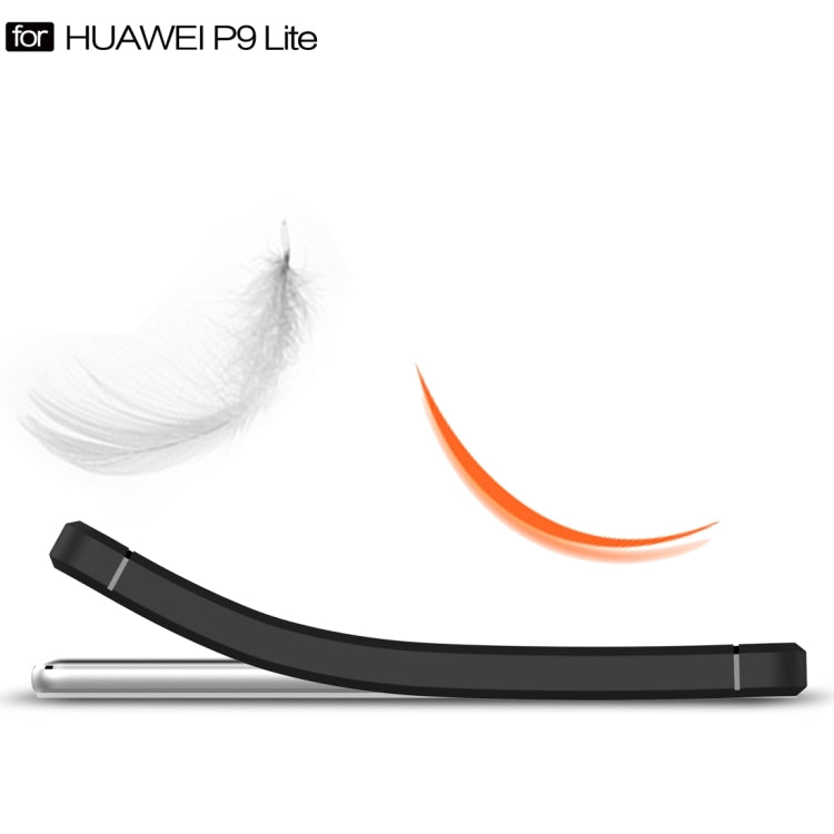 For Huawei P9 Lite Brushed Texture Fiber TPU Rugged Armor Protective Case(Red)