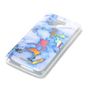 For Motorola Moto C Blue Gold Marble Pattern Soft TPU Protective Back Cover Case