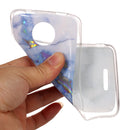 For Motorola Moto C Blue Gold Marble Pattern Soft TPU Protective Back Cover Case