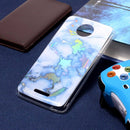 For Motorola Moto C Blue Gold Marble Pattern Soft TPU Protective Back Cover Case