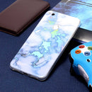 For Huawei P8 Lite (2017) Blue Gold Marble Pattern Soft TPU Protective Back Cover Case