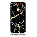 For Huawei P8 Lite (2017) Black Gold Marble Pattern Soft TPU Protective Back Cover Case