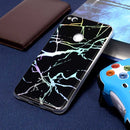 For Huawei P8 Lite (2017) Black Gold Marble Pattern Soft TPU Protective Back Cover Case