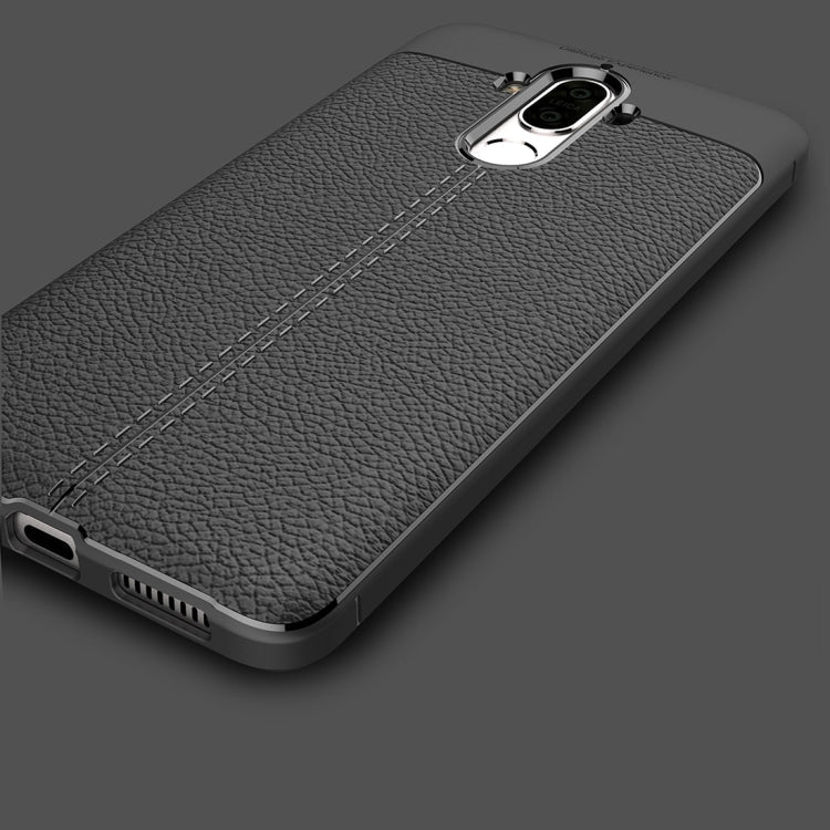 For Huawei Mate 9 Litchi Texture Full Coverage TPU Protective Back Cover Case (Black)