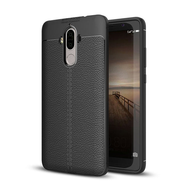 For Huawei Mate 9 Litchi Texture Full Coverage TPU Protective Back Cover Case (Black)