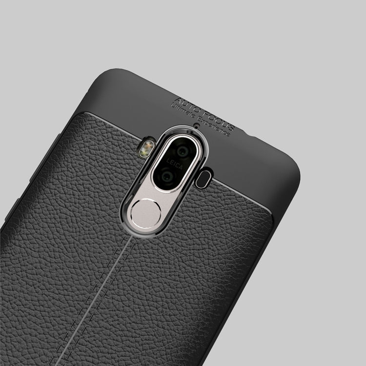 For Huawei Mate 9 Litchi Texture Full Coverage TPU Protective Back Cover Case (Red)