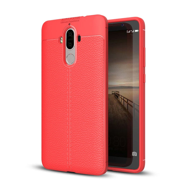 For Huawei Mate 9 Litchi Texture Full Coverage TPU Protective Back Cover Case (Red)