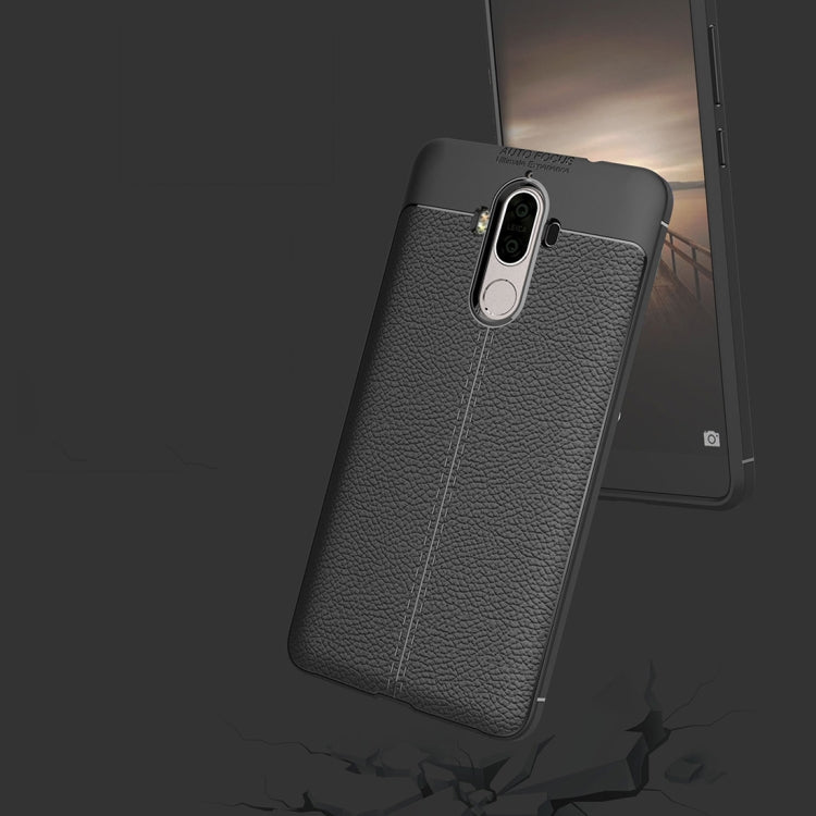 For Huawei Mate 9 Litchi Texture Full Coverage TPU Protective Back Cover Case (Red)