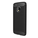 For Motorola Moto G5 Plus Brushed Carbon Fiber Texture Shockproof TPU Protective Cover Case(Black)