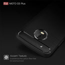 For Motorola Moto G5 Plus Brushed Carbon Fiber Texture Shockproof TPU Protective Cover Case(Black)