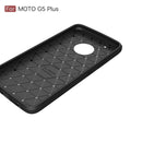 For Motorola Moto G5 Plus Brushed Carbon Fiber Texture Shockproof TPU Protective Cover Case(Black)