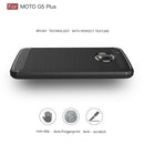 For Motorola Moto G5 Plus Brushed Carbon Fiber Texture Shockproof TPU Protective Cover Case(Black)