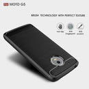 For Motorola Moto Gï¼ˆ5th Gen.ï¼‰ Brushed Carbon Fiber Texture Shockproof TPU Protective Cover Case(Blue)