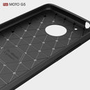 For Motorola Moto Gï¼ˆ5th Gen.ï¼‰ Brushed Carbon Fiber Texture Shockproof TPU Protective Cover Case(Blue)
