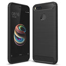 For Xiaomi Mi 5X Carbon Fiber TPU Brushed Texture Shockproof Protective Back Cover Case(Black)