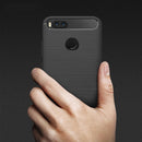 For Xiaomi Mi 5X Carbon Fiber TPU Brushed Texture Shockproof Protective Back Cover Case(Black)