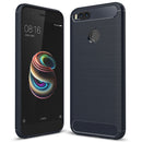 For Xiaomi Mi 5X Carbon Fiber TPU Brushed Texture Shockproof Protective Back Cover Case(navy)