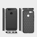 For Xiaomi Mi 5X Carbon Fiber TPU Brushed Texture Shockproof Protective Back Cover Case(navy)