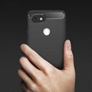 For Google Pixei 2 XL Brushed Texture Carbon Fiber Shockproof TPU Rugged Armor Protective Case(Red)