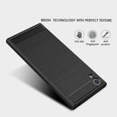 For Sony Xperia XA1 Ultra Brushed Texture Carbon Fiber Shockproof TPU Rugged Armor Protective Case(Black)