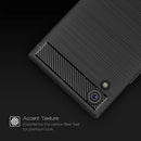 For Sony Xperia XA1 Ultra Brushed Texture Carbon Fiber Shockproof TPU Rugged Armor Protective Case(Black)