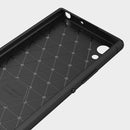 For Sony Xperia XA1 Ultra Brushed Texture Carbon Fiber Shockproof TPU Rugged Armor Protective Case(Black)