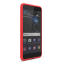 For Huawei P10 Lite Brushed Carbon Fiber Texture Shockproof TPU Protective Cover Case (Red)